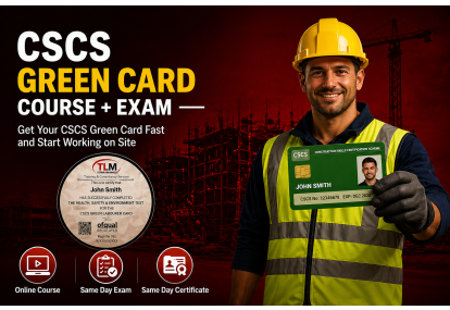 CSCS Green Card course and exam banner with online course, same day exam and same day certificate