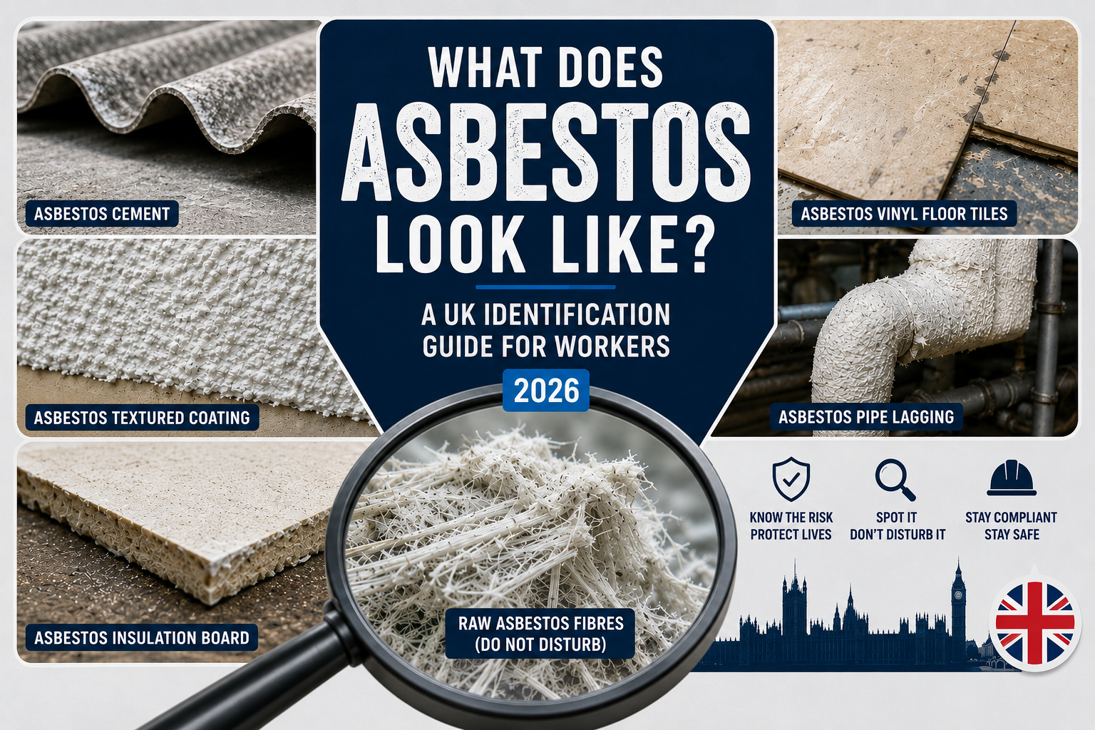What does asbestos look like in walls UK guide 2026